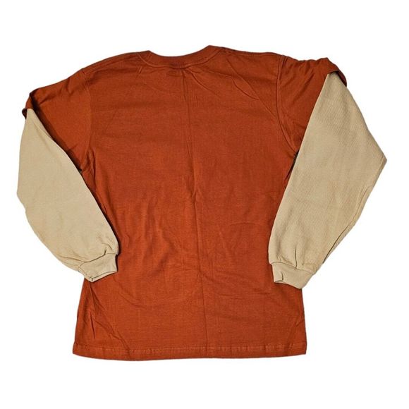 Top Heavy Boys SZ M SHIRT Orange Cat Long Sleeve Cotton Skater Y2K NWT vintage - Picture 2 of 5